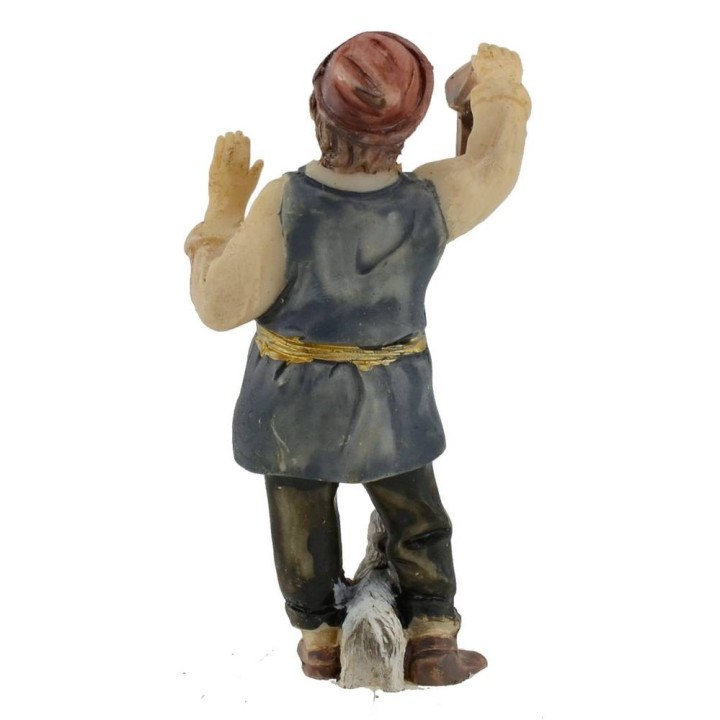 Muchacho con linterna en resina serie 9 cm