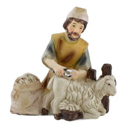 Esquilador sentado en resina serie 8 cm