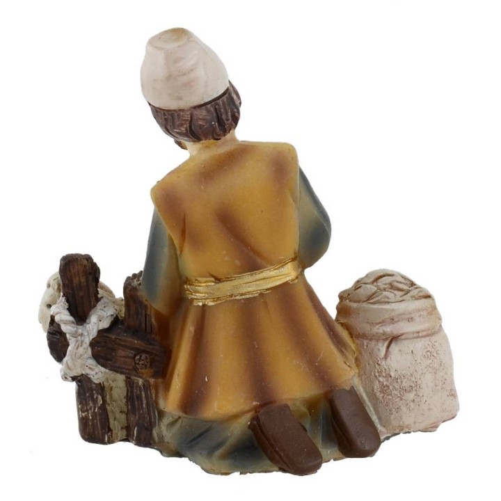 Esquilador sentado en resina serie 8 cm