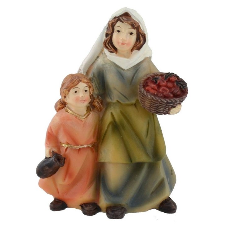 Mujer con niña en resina serie 8 cm