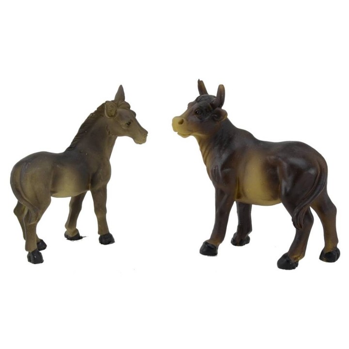 Bue e asino per statue da 10 cm in resina