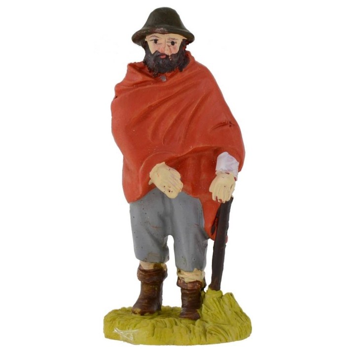 Viandante con bastone in resina 9 cm