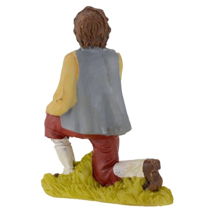 Kneeling shepherd in resin series 9 cm