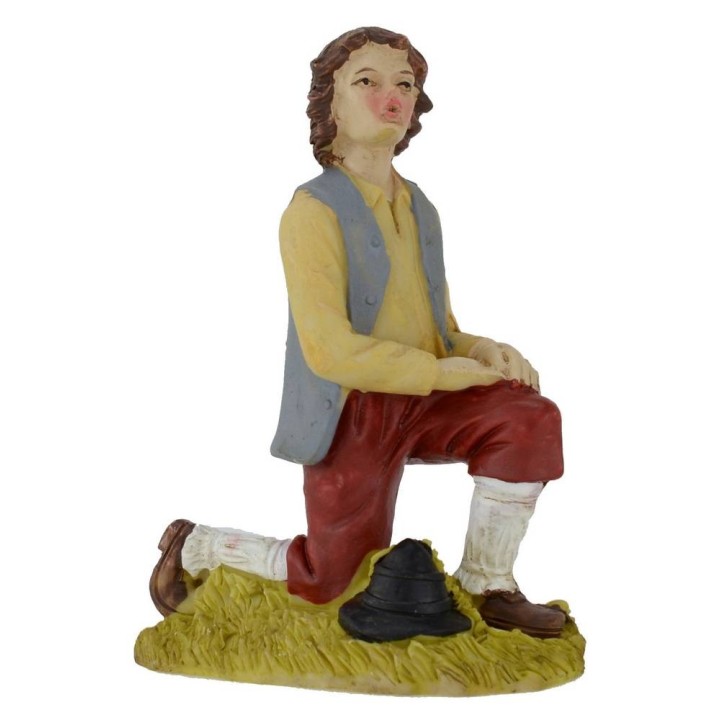 Pastor de rodillas en resina serie 15 cm