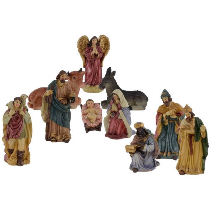 Set Natività 12 cm 10 soggetti per presepe