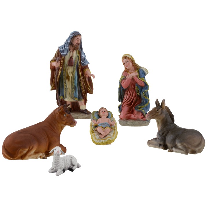 Natividad de 30 cm con 6 figuras para belén.