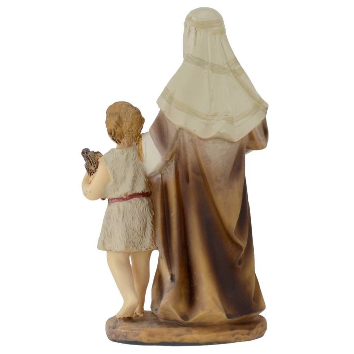 Vecchio con bambino in resina 15 cm