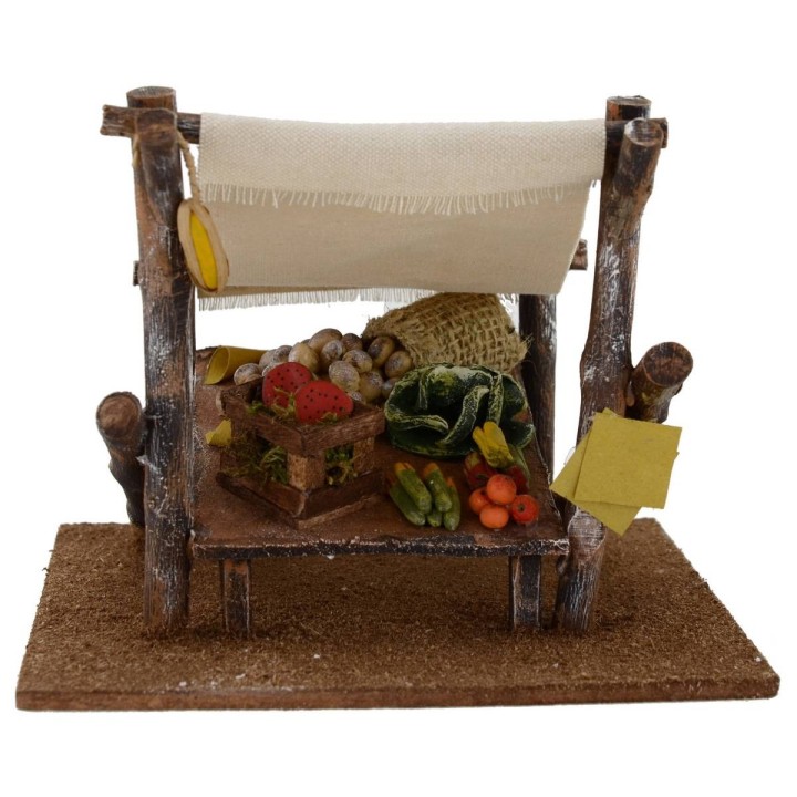 Tent with fruit stand and vegetables cm 17,5x17, 5x13 h. 