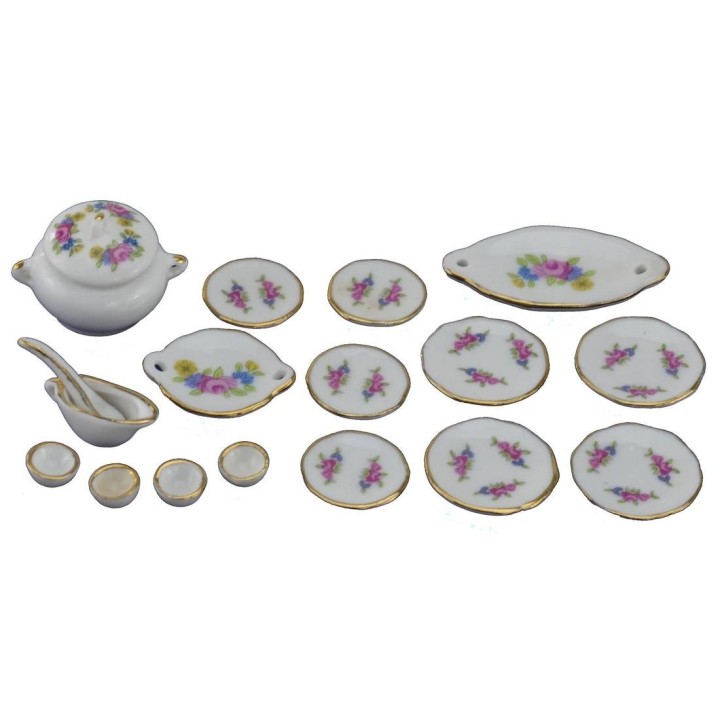 Juego de platos de porcelana de 17 piezas