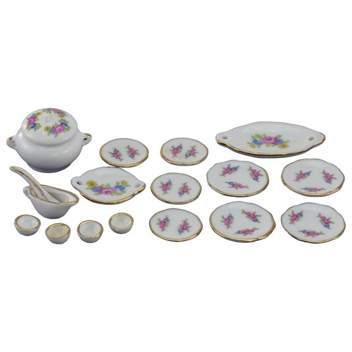 Juego de platos de porcelana de 17 piezas