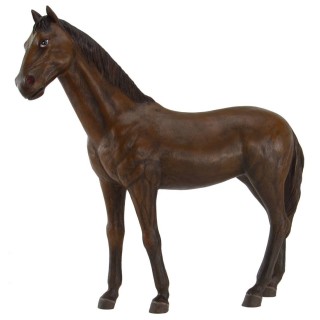 Cavallo marrone in resina per statue da 30 cm
