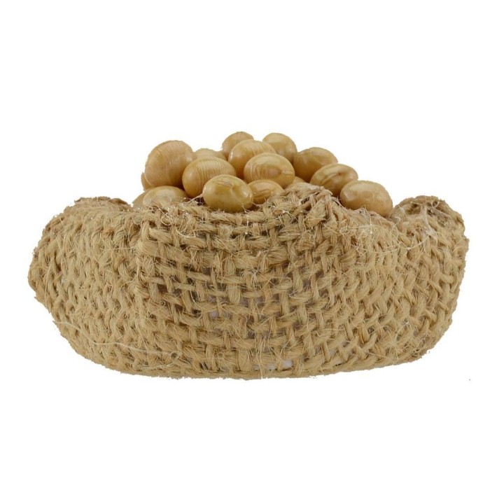 Cesta de yute con huevos de 4,5 cm - miniatura de belén