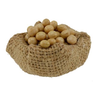 Cesta de yute con huevos de 4,5 cm - miniatura de belén