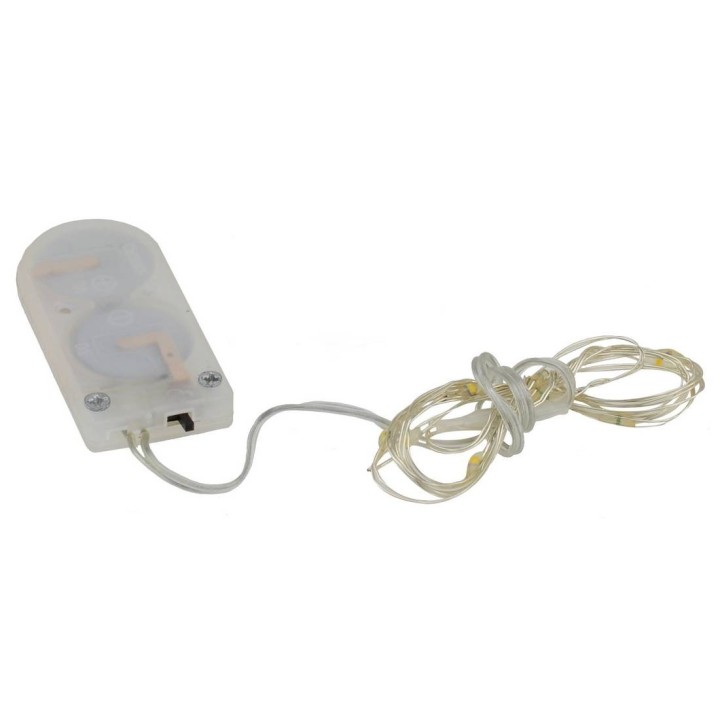 10 Micro LED con luz blanca cálida con pilas incluidas
