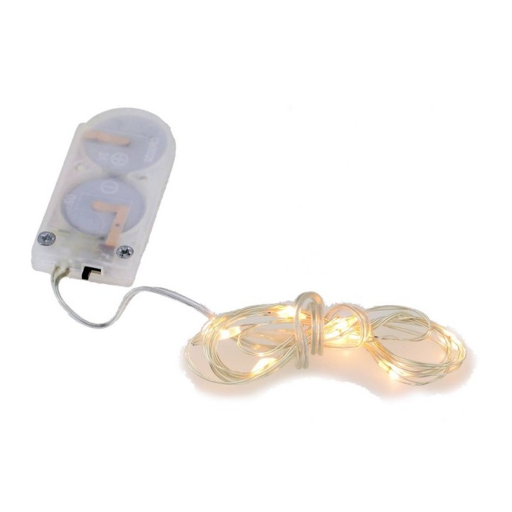10 Micro led a luce bianca calda con pile incluse