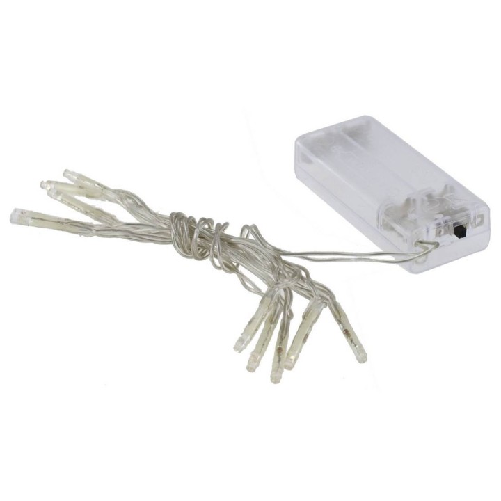 10 led bianco caldo a batterie