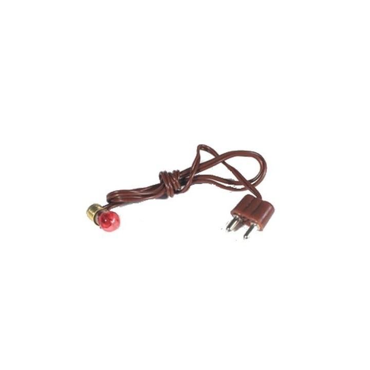 Portalámparas E5,5 + enchufe + lámpara roja - LR41