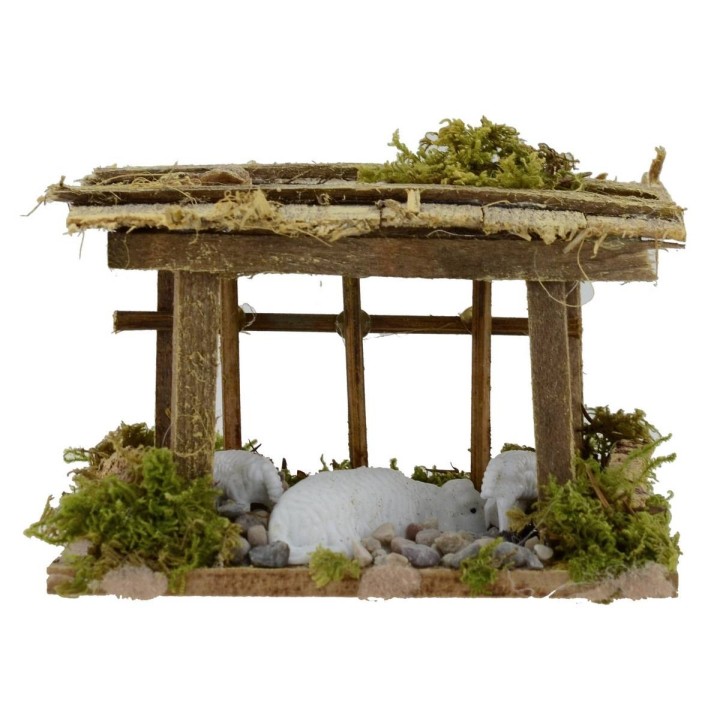 Ovil covered with sheep cm 10x6x7 h
