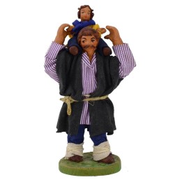 Uomo con bambino sulle spalle 10 cm