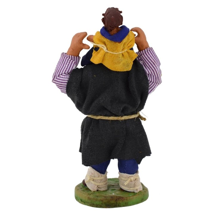 Uomo con bambino sulle spalle 10 cm