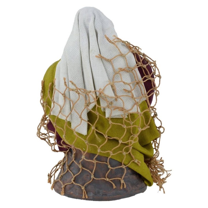 Seated fisherman with net series 10 cm