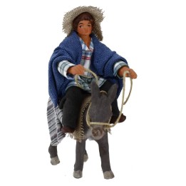 Pastor montado en el burro 10 cm