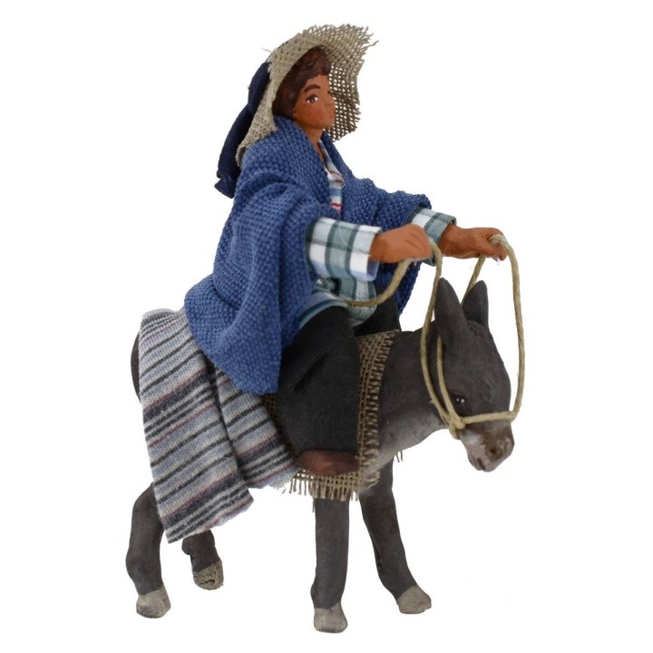 Pastor montado en el burro 10 cm
