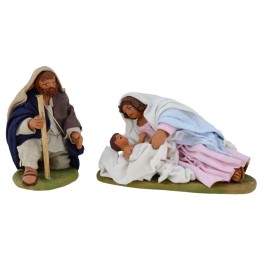 Natività con Madonna e Bambinello coricati serie 10 cm