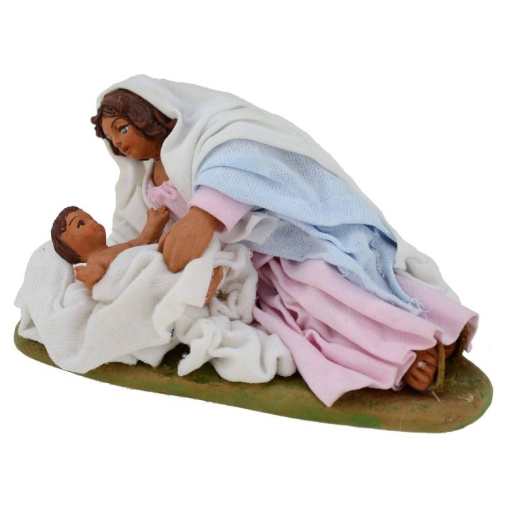 Nativity with Reclining Madonna and Child series 10 cm