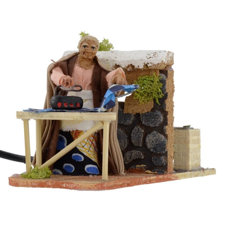 Stiratrice serie 8 cm in movimento per presepe