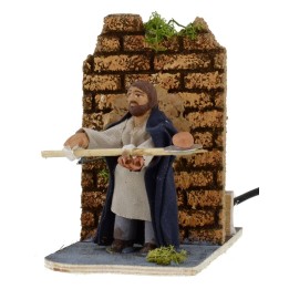 Fornaio 8 cm in movimento per presepe