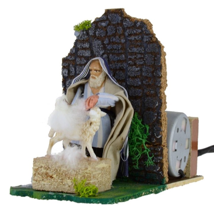 8 cm sheep toss in motion for presepe