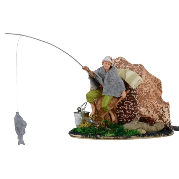 Pescatore in movimento serie 10 cm Landi presepe