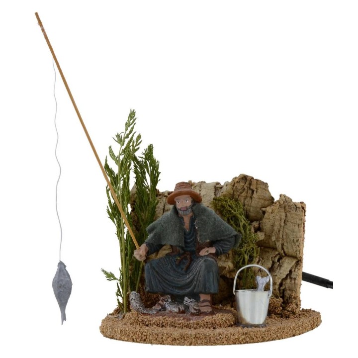 Fisherman sitting in motion 10 cm Oliver presepe