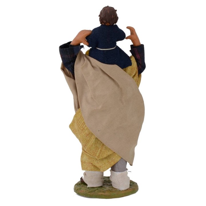 Uomo con bambino sulle spalle 12 cm Lux