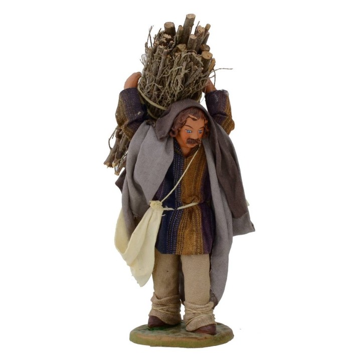 Hombre con haz de leña 12 cm en Lux