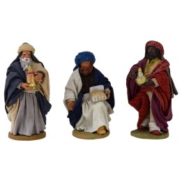 Set 3 Re Magi 12 cm Lux vestiti in tessuto