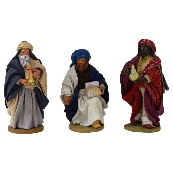 Set 3 Re Magi 12 cm Lux vestiti in tessuto