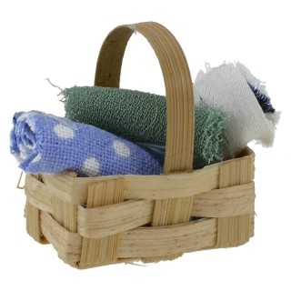 Cesta con telas surtidas cm 2,5x1,5x2,8 h