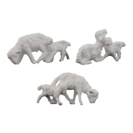 Set 3 pecore con agnellino per statue cm 5-6 h