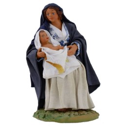 Donna seduta con bambino 13 cm