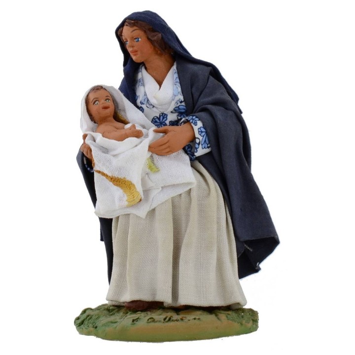 Donna seduta con bambino 13 cm