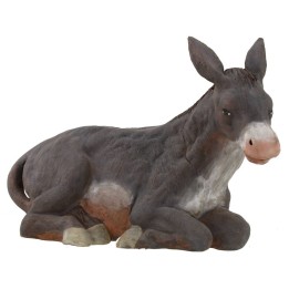 Set asino e bue seduti per statue 30 cm