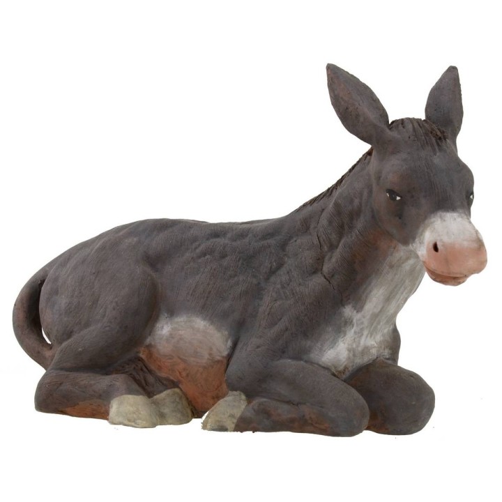 Set asino e bue seduti per statue 30 cm