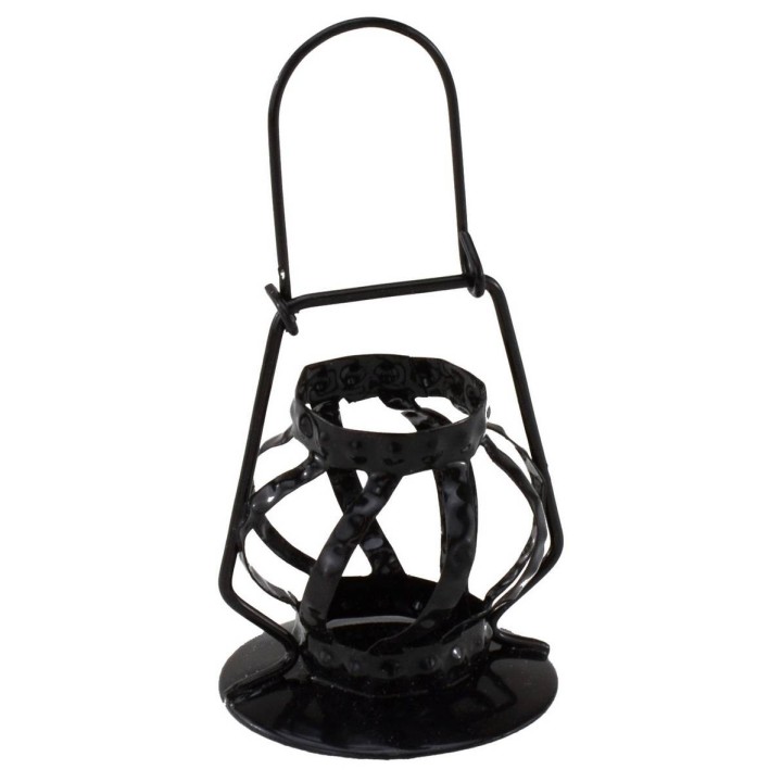 Lanterna nera in metallo per statue 30 cm