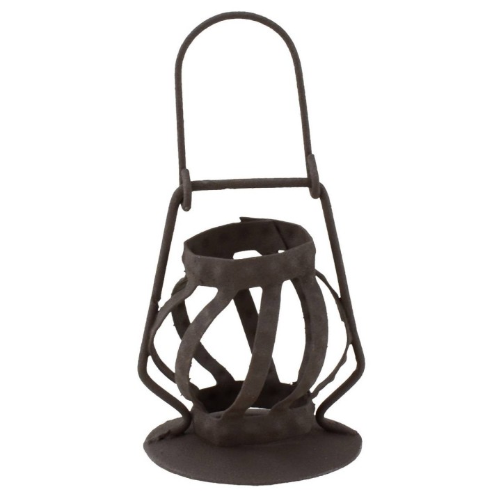 Lanterna in metallo invecchiato per statue 30 cm