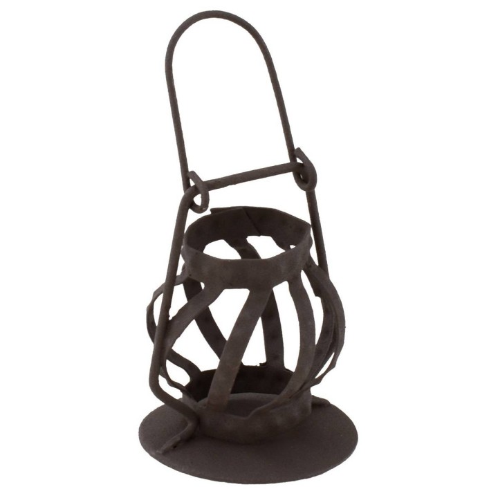 Linterna de metal envejecido para estatuas 30 cm