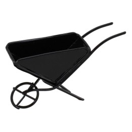Carretilla de metal negra para estatuas de 10 cm