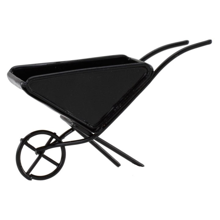 Wheelbarrow in black metal for statues 10 cm