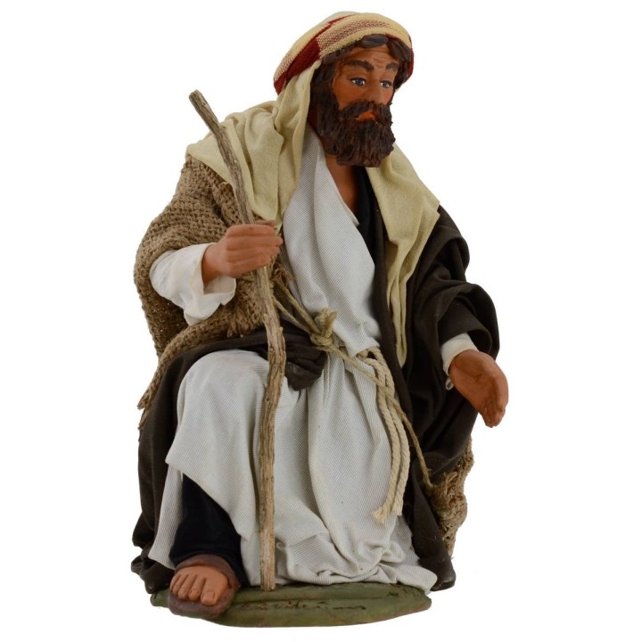 Natività in terracotta con Madonna sdraiata 30 cm